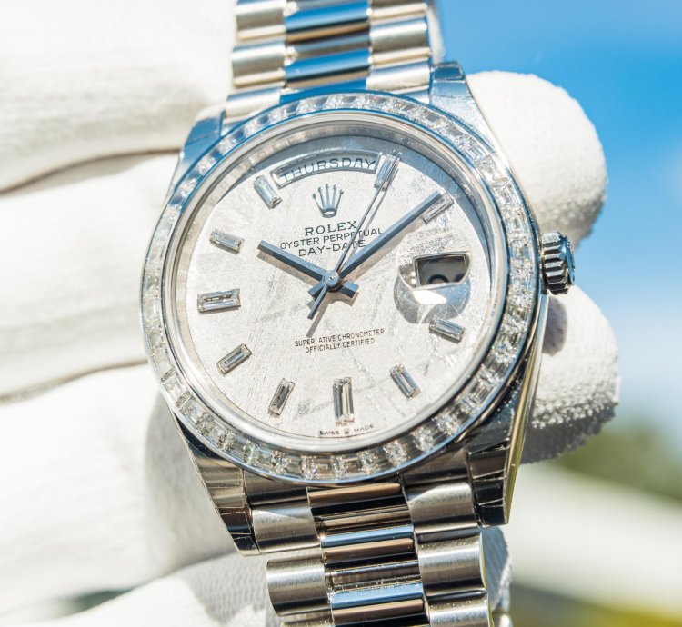 Rolex Day-date 40 Meteorite Diamond Set Dial - Diamond Baguette