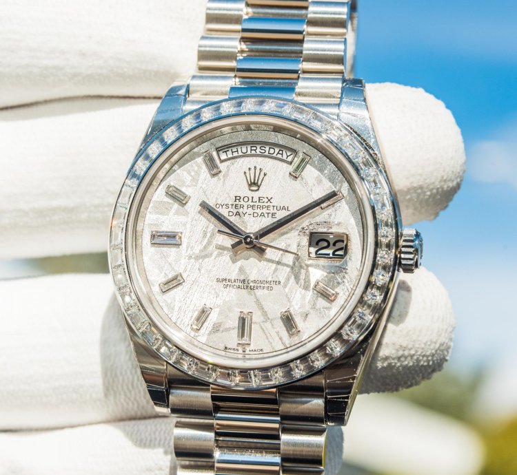 Rolex Day-date 40 Meteorite Diamond Set Dial - Diamond Baguette