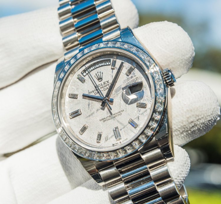 Rolex Day-date 40 Meteorite Diamond Set Dial - Diamond Baguette