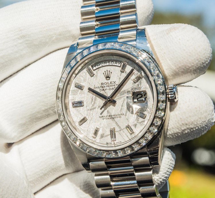 Rolex Day-date 40 Meteorite Diamond Set Dial - Diamond Baguette
