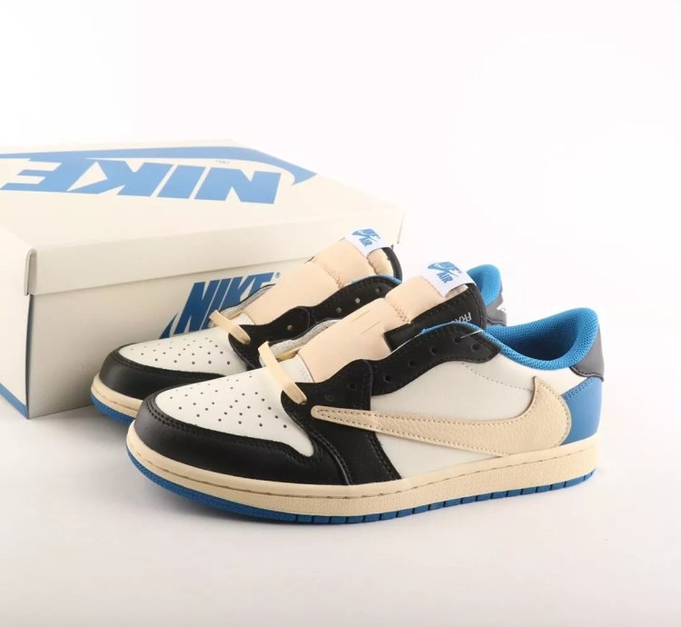 Jordan 1 Retro X Fragment Design X Travis Scott Low Blue