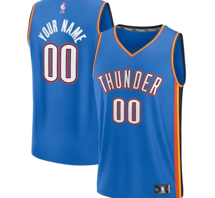 Oklahoma City Thunder Fast Break Custom Jersey - Icon Edition - Blue