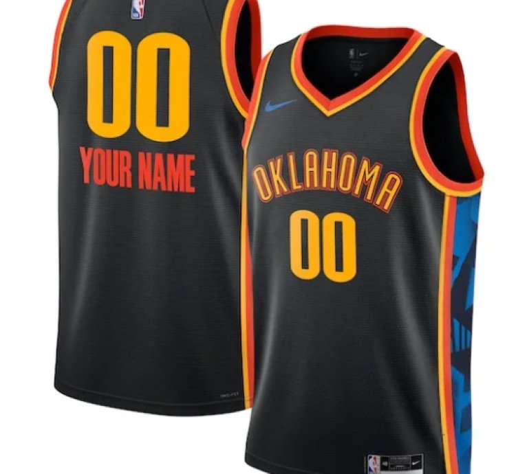 Oklahoma City Thunder Nike Unisex 202425 Custom Swingman Jersey - City Edition - Black
