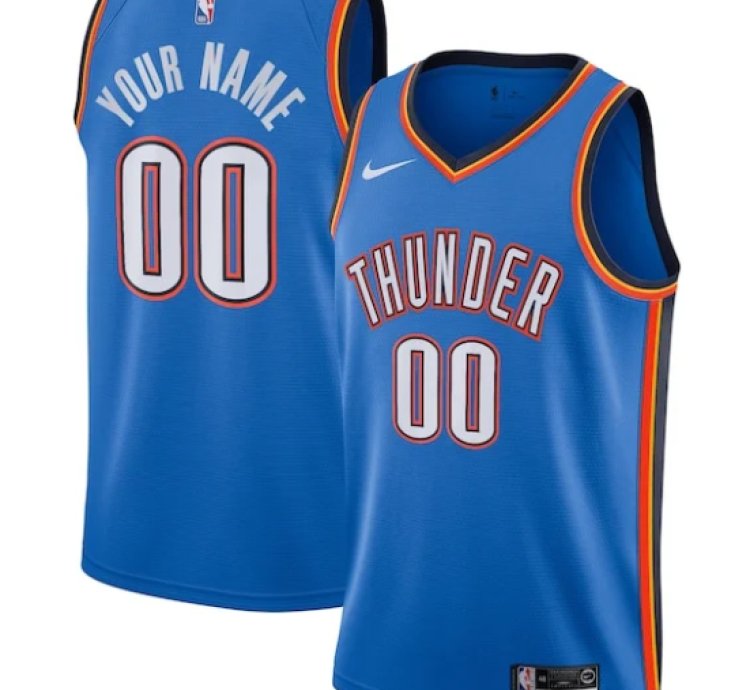Oklahoma City Thunder Nike Custom Swingman Jersey - Icon Edition - Blue