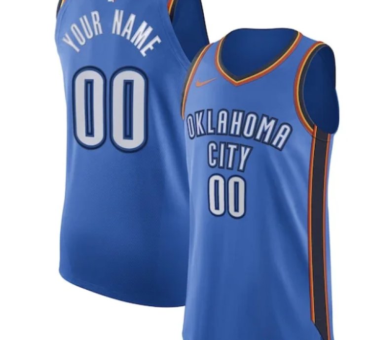 Oklahoma City Thunder Nike Authentic Custom Jersey Blue - Icon Edition