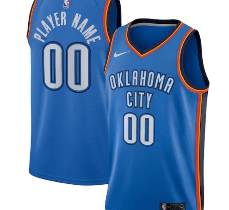 Oklahoma City Thunder Nike Swingman Custom Jersey Blue - Icon Edition