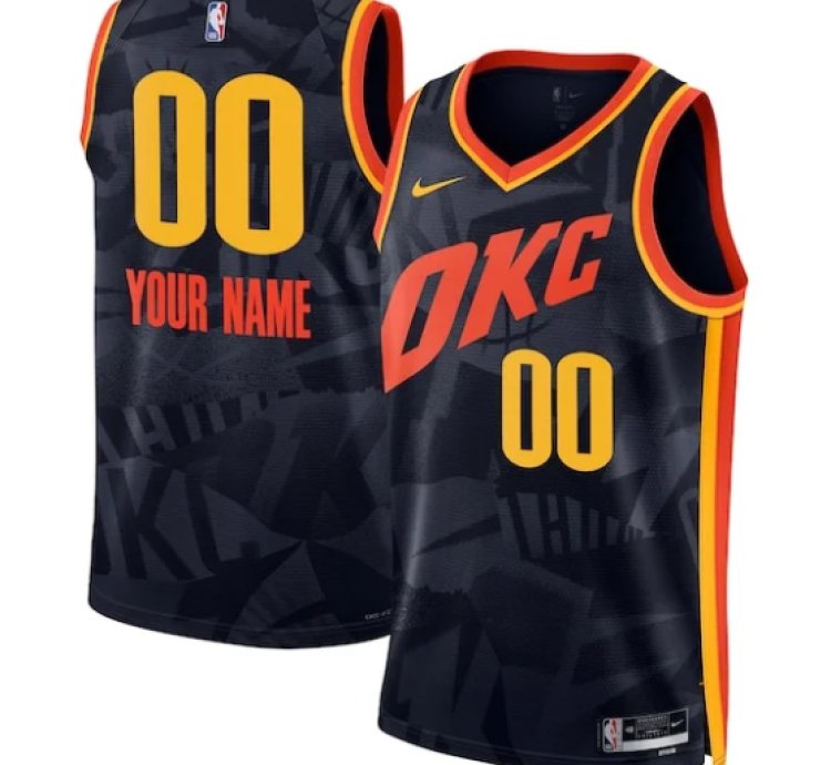 Oklahoma City Thunder Nike Unisex 202324 Custom Swingman Jersey - Navy - City Edition