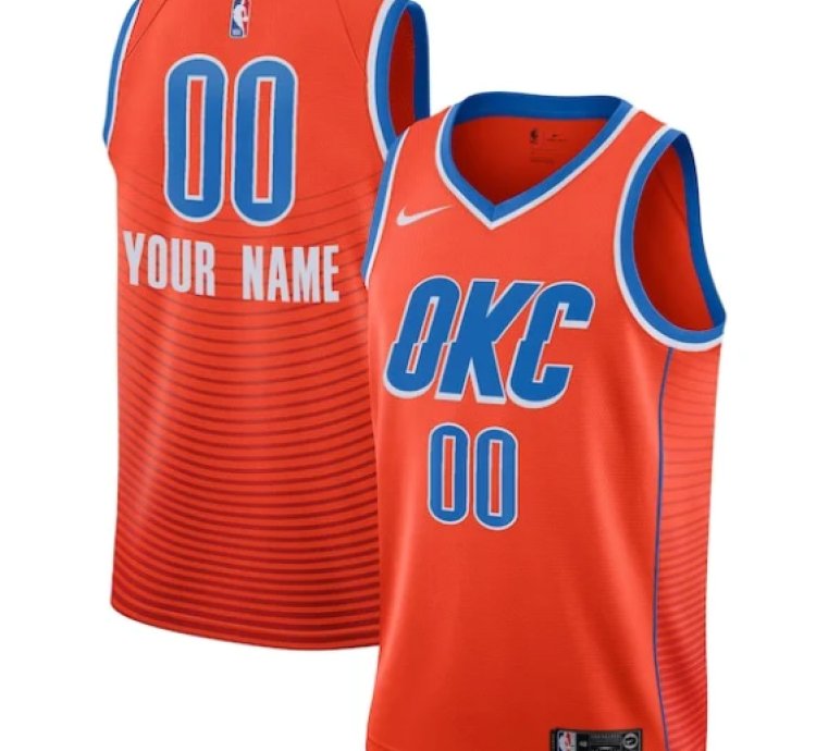 Oklahoma City Thunder Jordan Brand Swingman Custom Jersey - Statement Edition - Orange