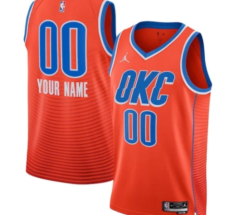 Oklahoma City Thunder Jordan Brand Unisex 202223 Swingman Custom Jersey - Statement Edition - Orange