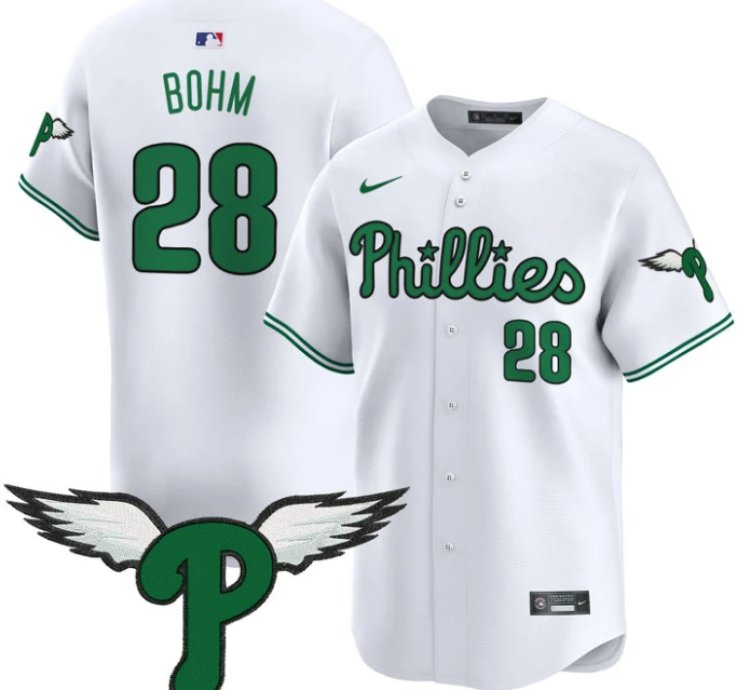 Alec Bohm Jersey 28 Philadelphia Phillies 2025 Vapor Premier Limited Stitched White
