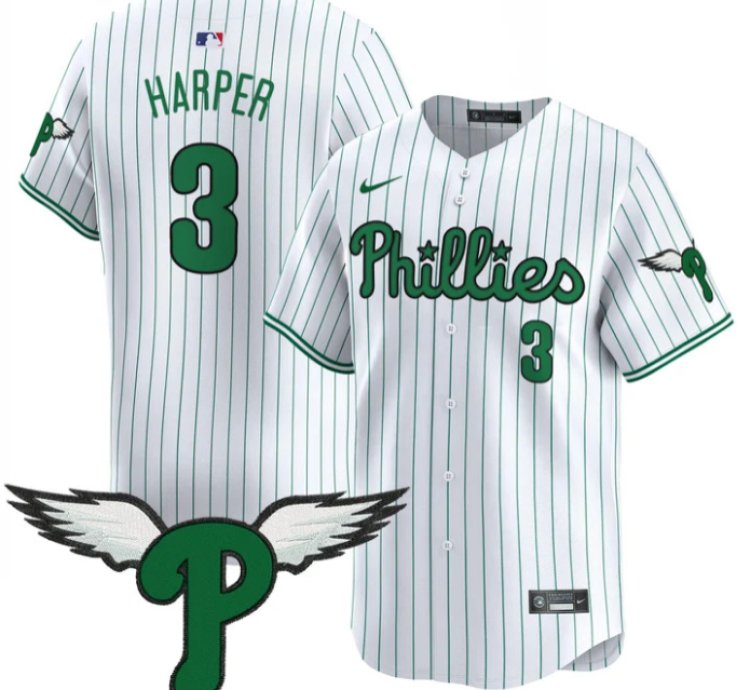 Bryce Harper Jersey 3 Philadelphia Phillies 2025 Vapor Premier Limited Stitched Pinstripe