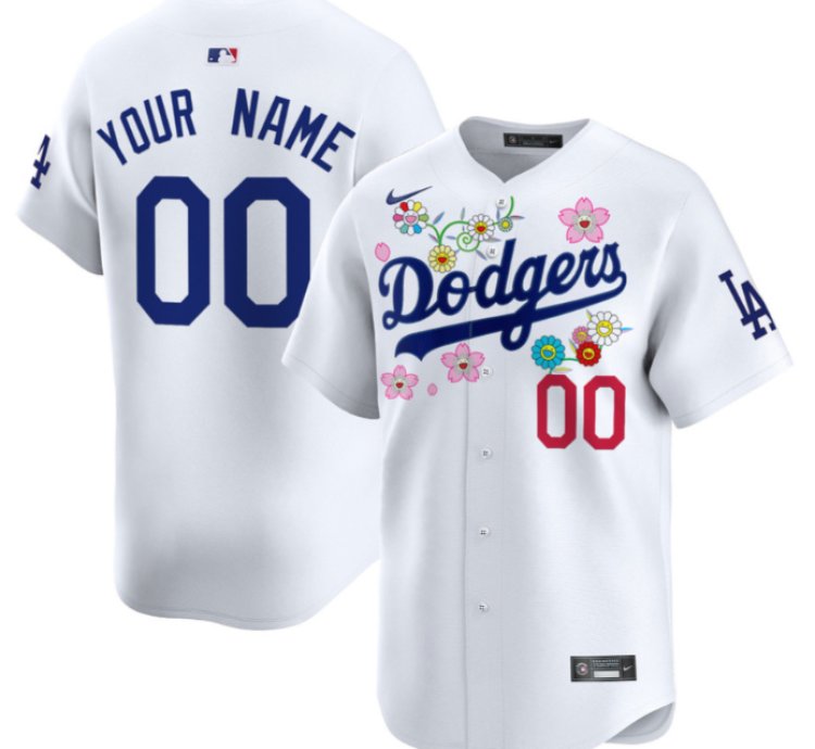 Custom Dodgers Jersey Takashi Murakami 2025 Vapor Premier Limited Stitched White