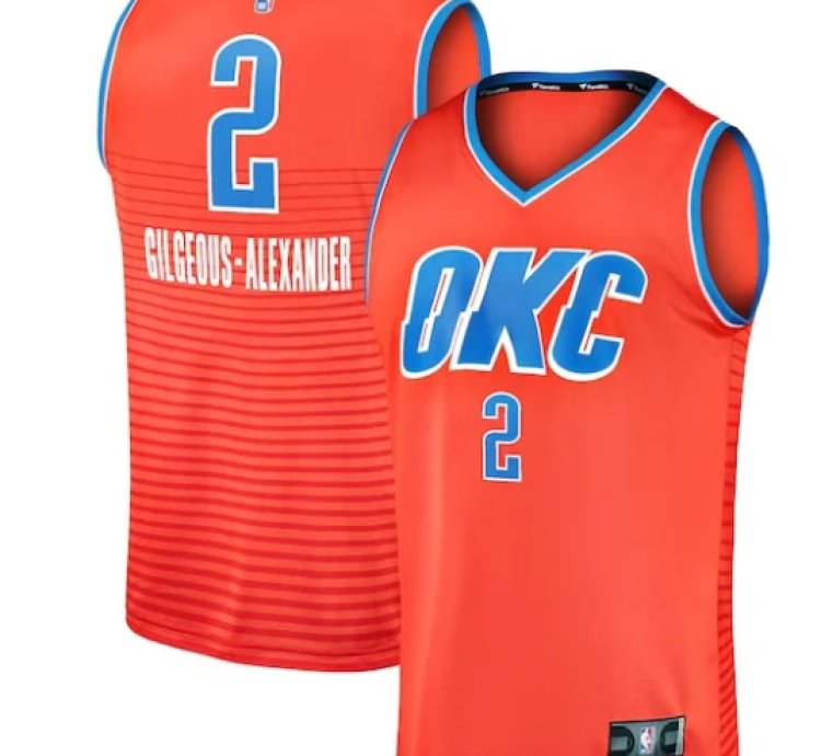 Shai Gilgeous-alexander Oklahoma City Thunder Fast Break Team Jersey - Statement Edition - Orange