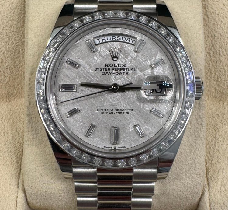 Rolex Day-date 40 Mint 2022 Day-date 40 White Tag Full Set Meteorite Tbr