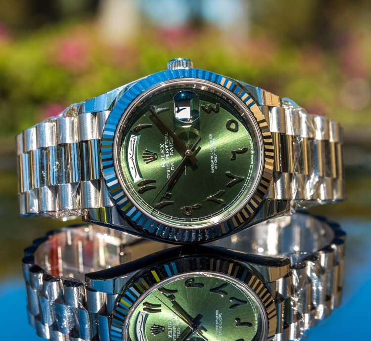 Rolex Day-date 40 Olive Green Dial - Arabic Numerals