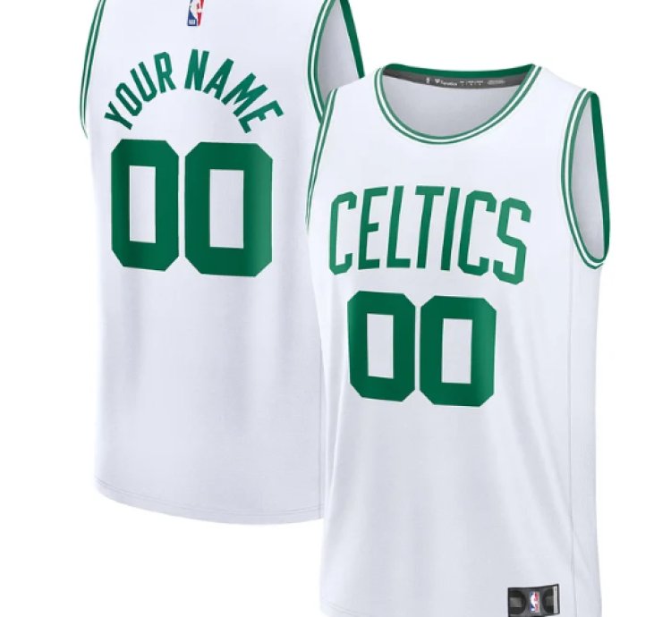 Boston Celtics Fast Break Custom Jersey - Statement Edition - White