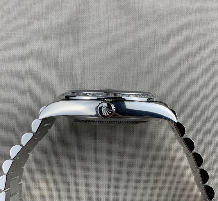 Rolex Day-date 40 Platinum Arabic Numerals Green With Diamonds M228396tbr-0032