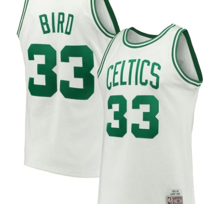 Larry Bird Boston Celtics Hardwood Classics 198586 Swingman Jersey - White