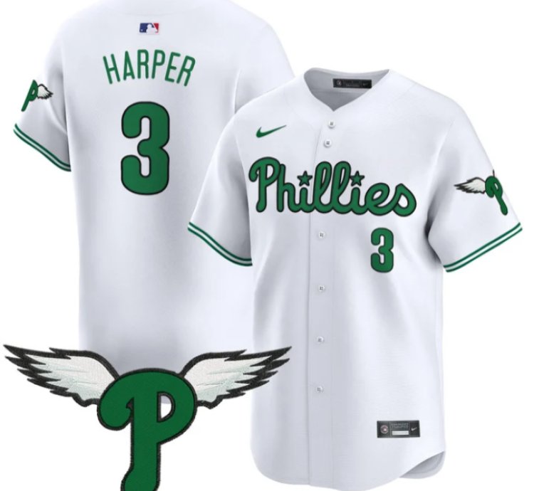 Bryce Harper Jersey 3 Philadelphia Phillies 2025 Vapor Premier Limited Stitched White