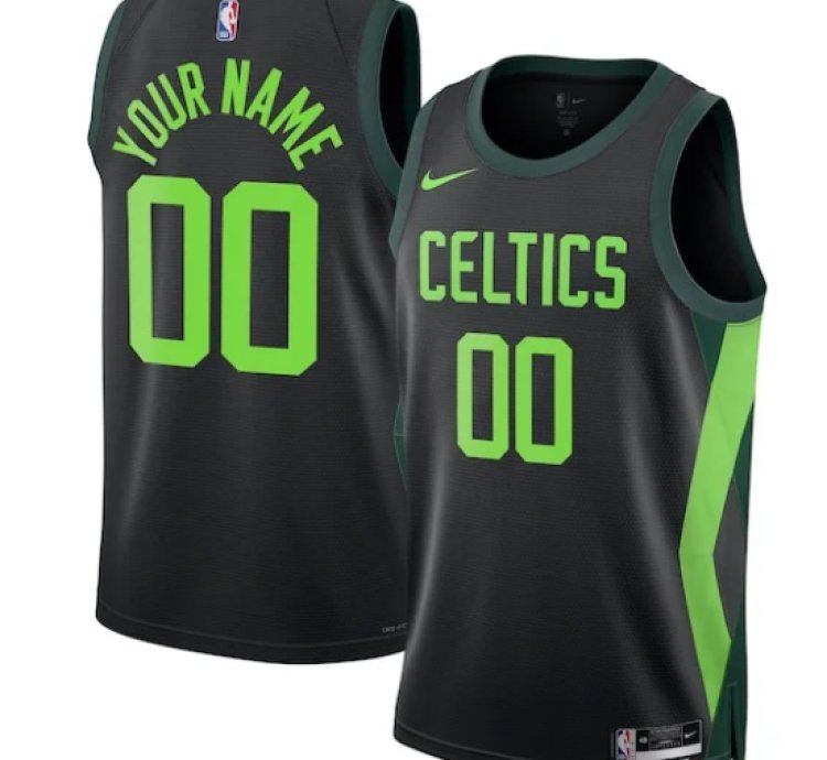 Boston Celtics Nike Unisex 202425 Custom Swingman Jersey - City Edition - Black
