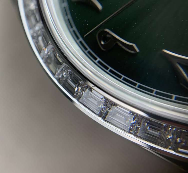 Rolex Day-date 40 Platinum Arabic Numerals Green With Diamonds M228396tbr-0032
