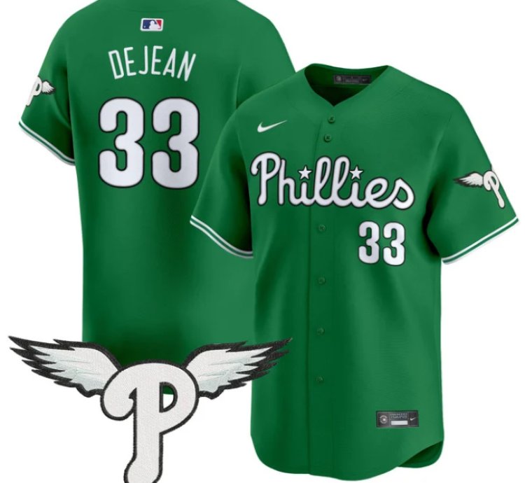 Cooper Dejean Jersey 33 Philadelphia Phillies 2025 Vapor Premier Limited Stitched Kelly Green