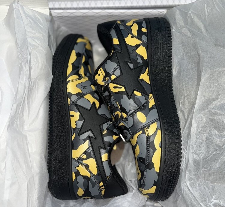 Bape Sta Madison Ave Camo Black Yellow Size 10