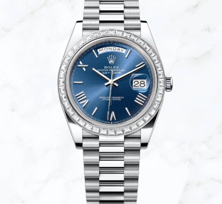 Rolex Day-date 40 Platinum Blue Roman Dial 228396tbr new Unworn