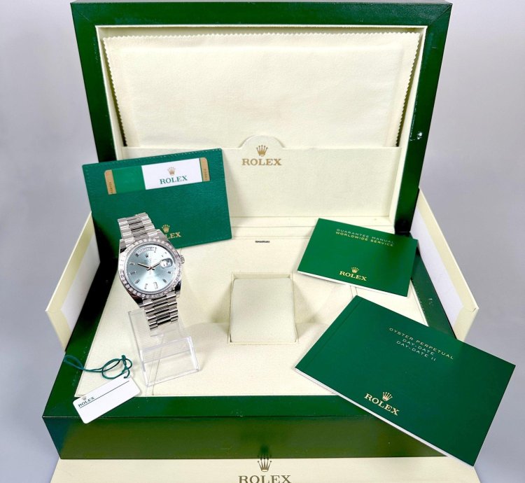 Rolex Day-date 40 Platinum Diamonds Ref 228396tbr Teilbeklebt