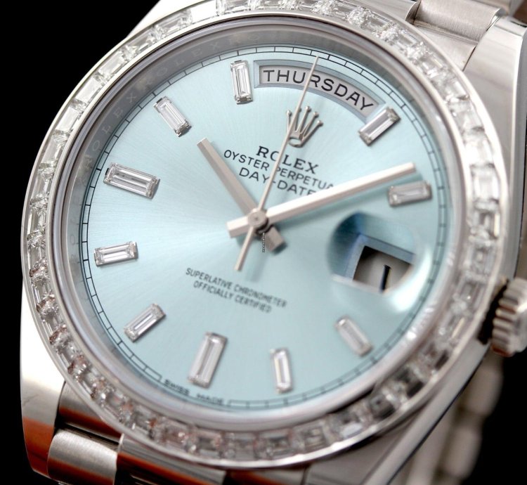 Rolex Day-date 40 Platinum Diamonds Ref 228396tbr Teilbeklebt