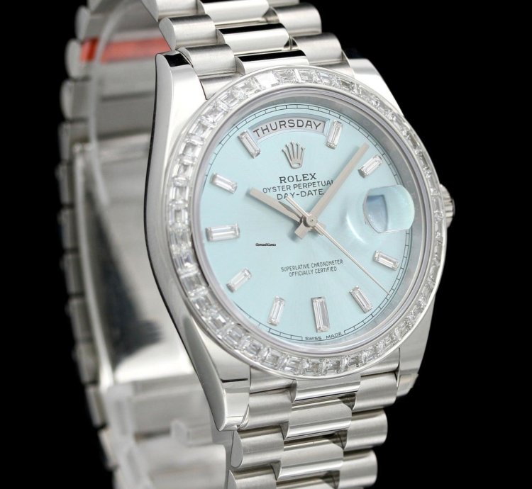 Rolex Day-date 40 Platinum Diamonds Ref 228396tbr Teilbeklebt