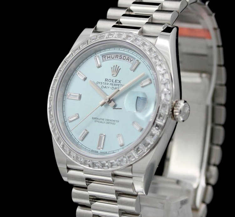 Rolex Day-date 40 Platinum Diamonds Ref 228396tbr Teilbeklebt