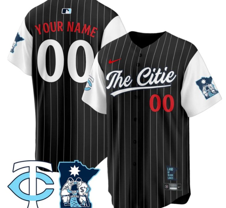 Custom Minnesota Twins Jersey 2025 City Connect Concept Stitched Black