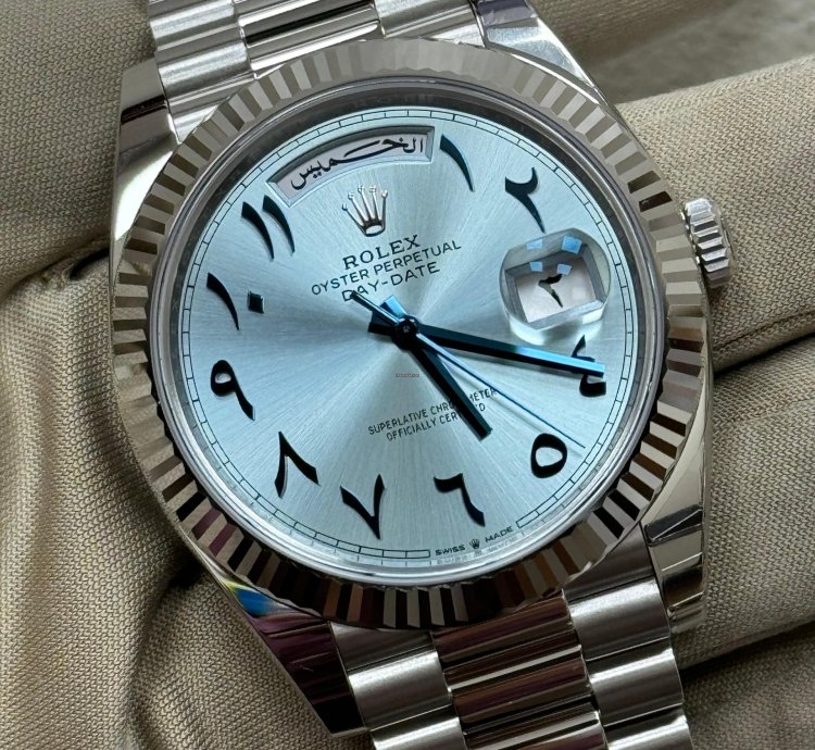 Rolex Day-date 40 Platinum Ice Blue Arabic Dial 40 Mm