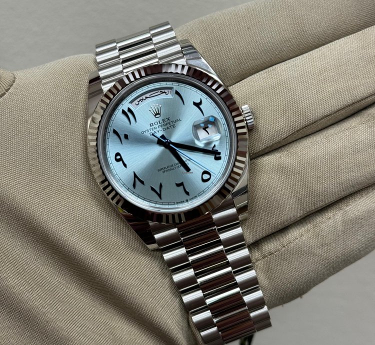 Rolex Day-date 40 Platinum Ice Blue Arabic Dial 40 Mm