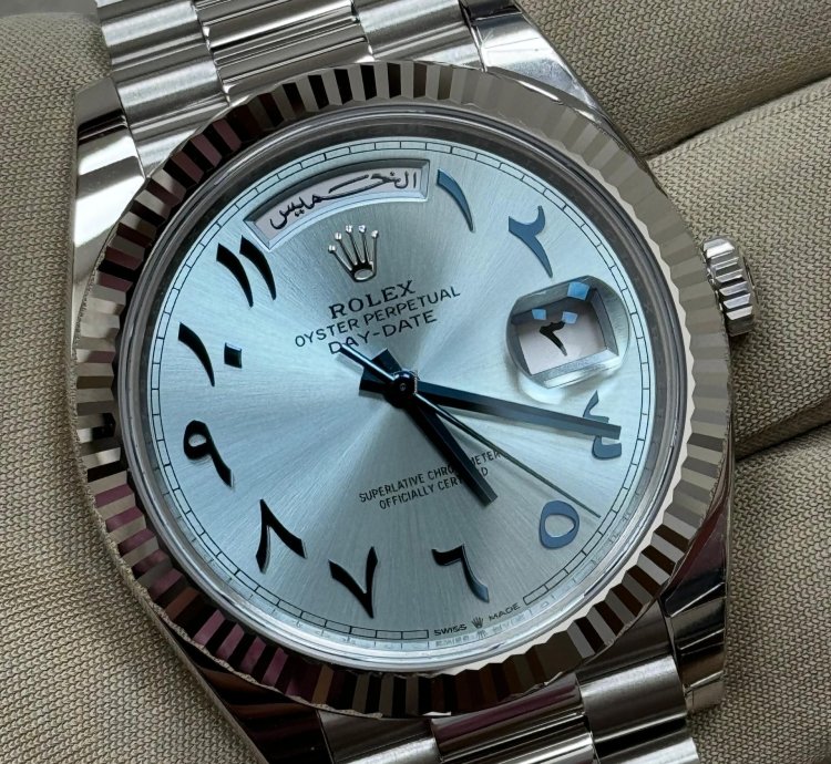 Rolex Day-date 40 Platinum Ice Blue Arabic Dial 40 Mm