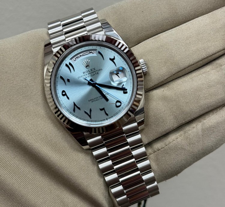 Rolex Day-date 40 Platinum Ice Blue Arabic Dial 40 Mm