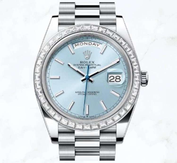 Rolex Day-date 40 Platinum Ice Blue Dial 228396tbr new Unworn