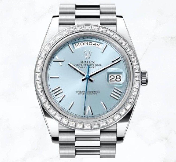 Rolex Day-date 40 Platinum Ice Blue Roman Dial 228396tbr new Unworn