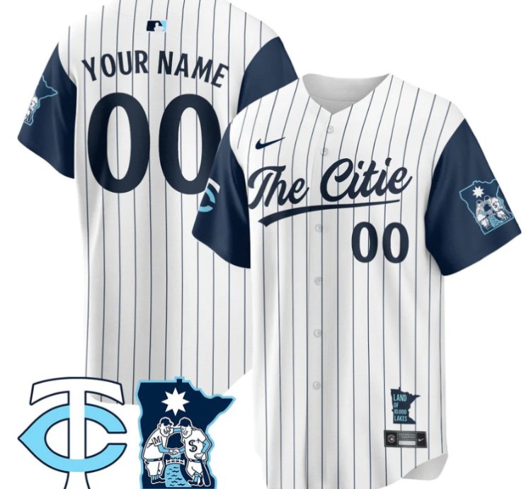 Custom Minnesota Twins Jersey 2025 City Connect Concept Stitched White
