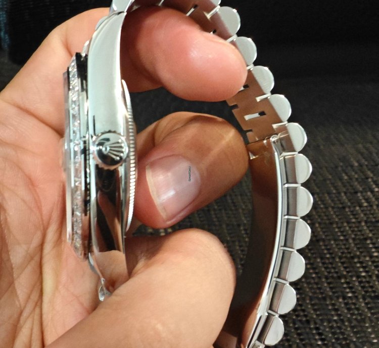 Rolex Day-date 40 Platinum Meteorite Dial With Diamond-set Bezel