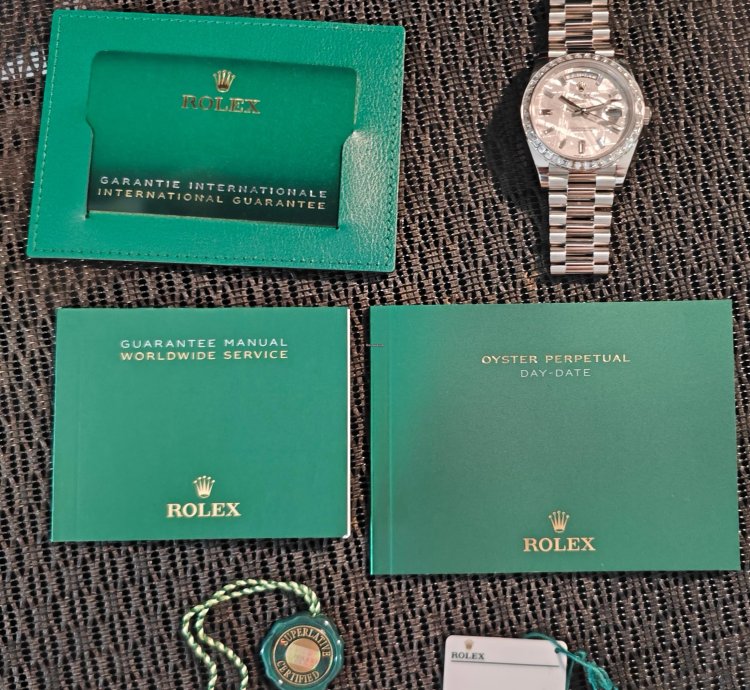 Rolex Day-date 40 Platinum Meteorite Dial With Diamond-set Bezel