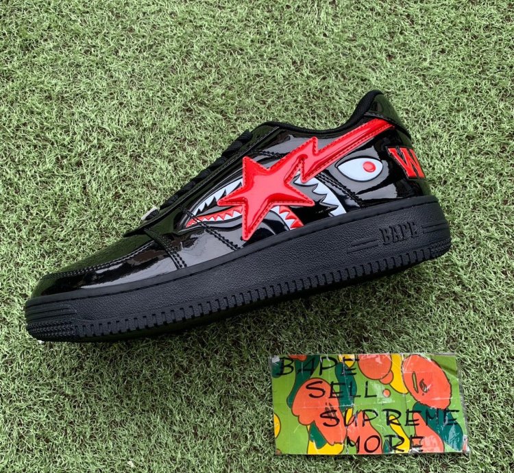 Bape Sta Shark Patent Leather Black