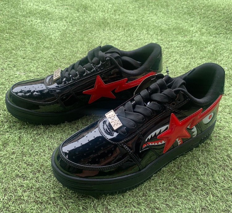 Bape Sta Shark Patent Leather Black