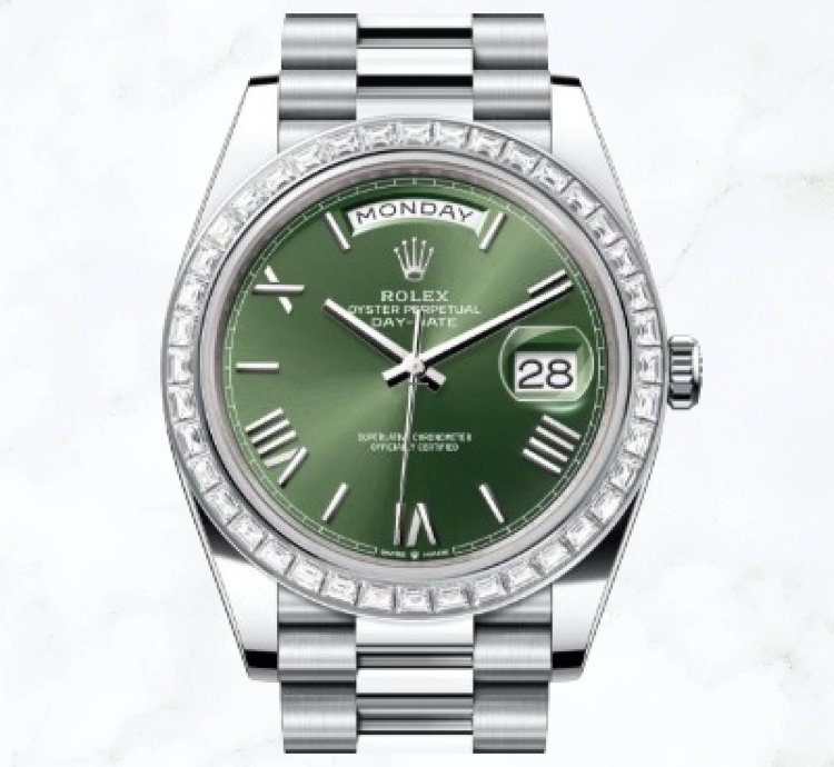 Rolex Day-date 40 Platinum Olive Green Roman Dial 228396tbr new Unworn