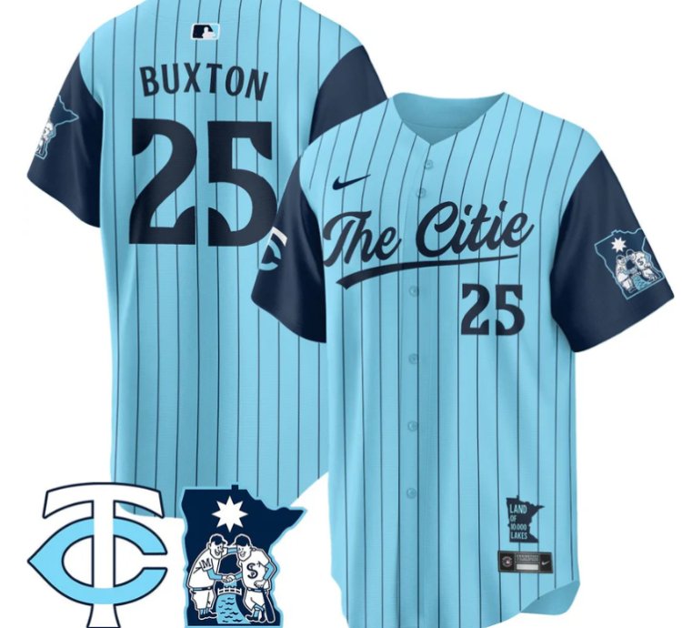 Byron Buxton Jersey 25 Minnesota Twins 2025 City Connect Concept Stitched Blue