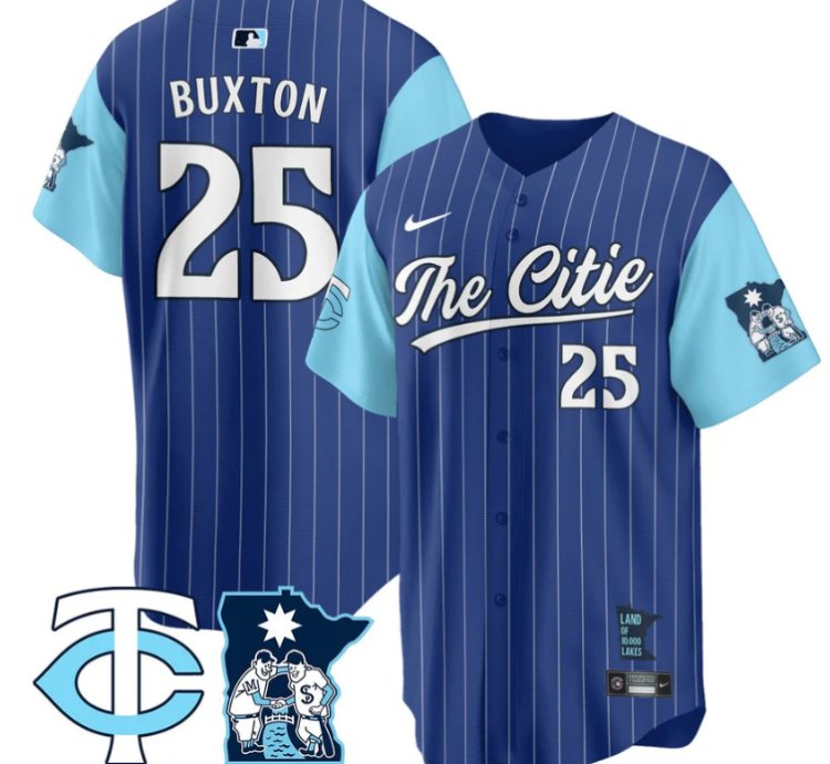 Byron Buxton Jersey 25 Minnesota Twins 2025 City Connect Concept Stitched Royal