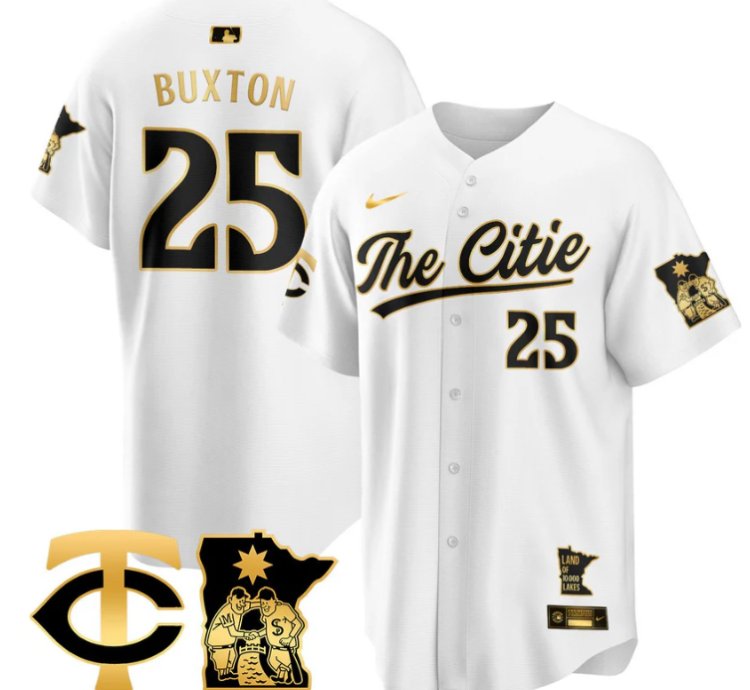 Byron Buxton Jersey 25 Minnesota Twins 2025 City Connect Concept Stitched White Gold