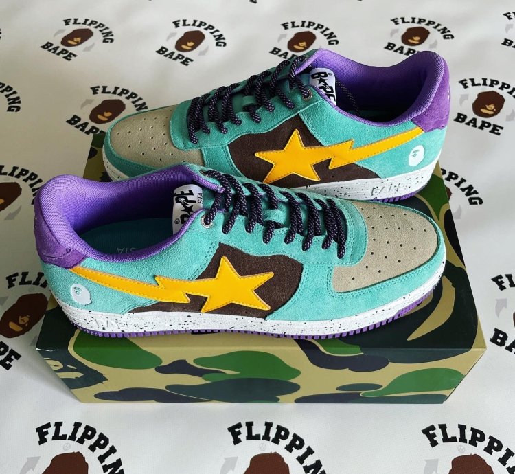 Bape Sta Teal Yellow Suede