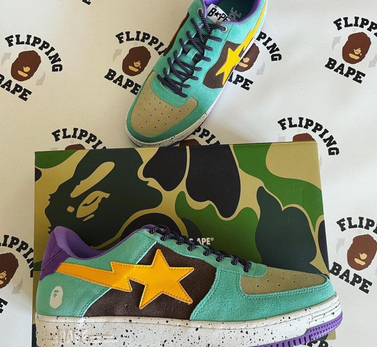 Bape Sta Teal Yellow Suede